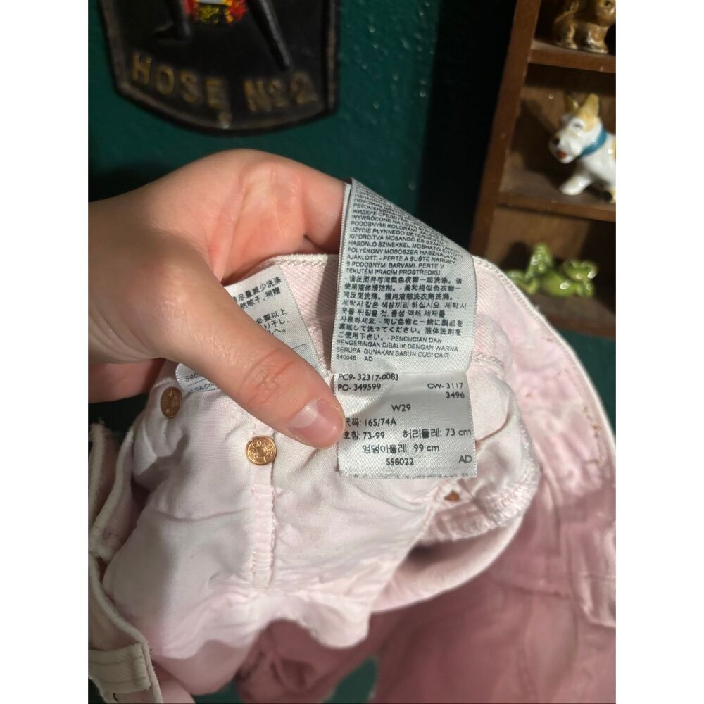 Levi’s Denim Button Fly 501 Cut Off Shorts Sz 29 Pink - Picture 5 of 5